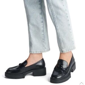 Coach Leah Platform Loafer (Black; Size 9; New)